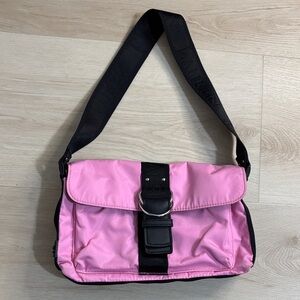 Y2K vintage Lauren Ralph Lauren Pink and Black Shoulder Bag chic polo casual
